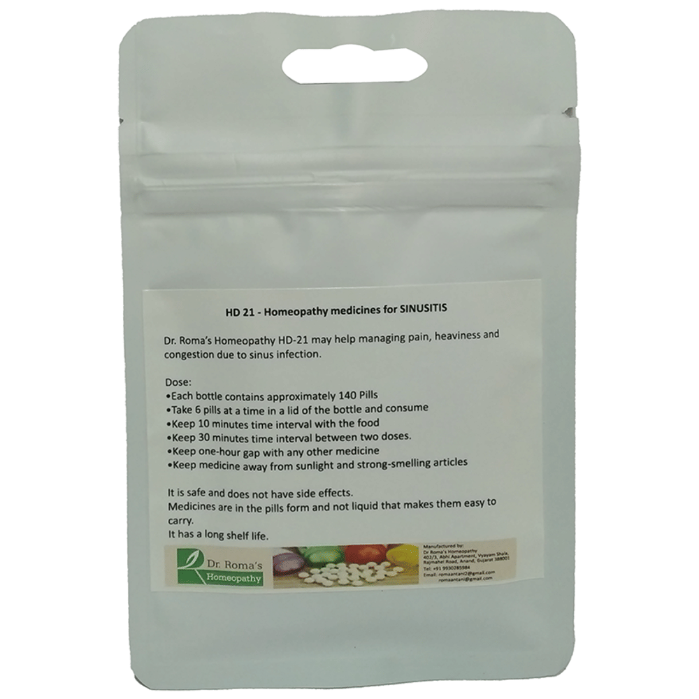 Dr. Romas Homeopathy HD-21 Sinusitis, 2 Bottles of 2 Dram packet of 2 bottles