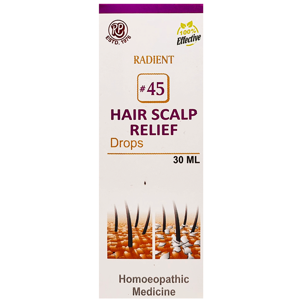 Radient #45 Hair Scalp Relief Drops bottle of 30 ml Oral Drops