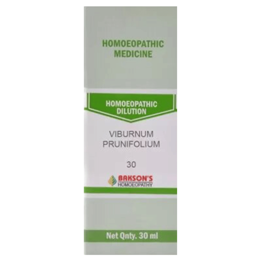Bakson's Homeopathy Viburnum Prunifolium  Dilution 30 bottle of 30 ml Dilution