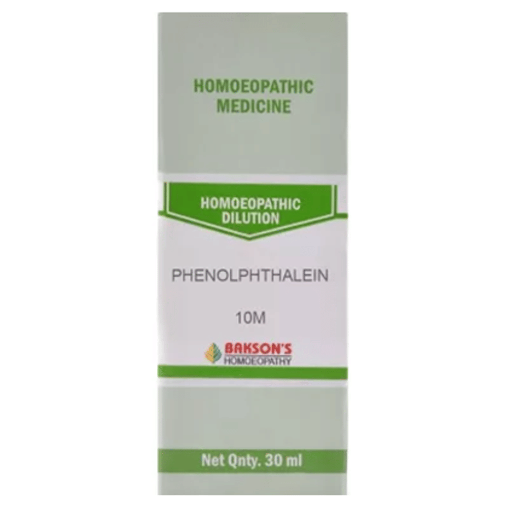 Bakson's Homeopathy Phenolphthalein Dilution 10M bottle of 30 ml Dilution