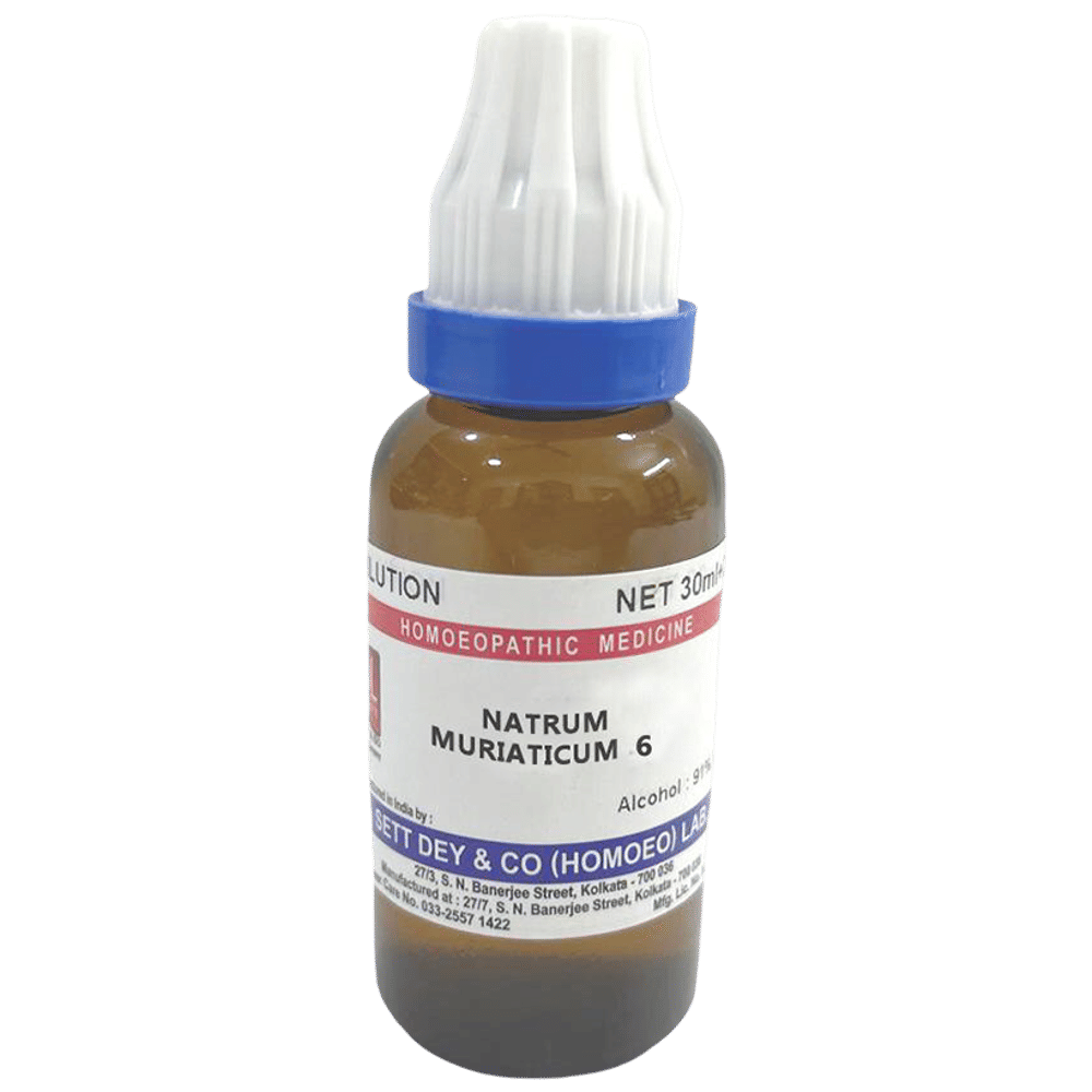 Sett Dey Natrum Muriaticum Dilution 6 bottle of 30 ml Dilution