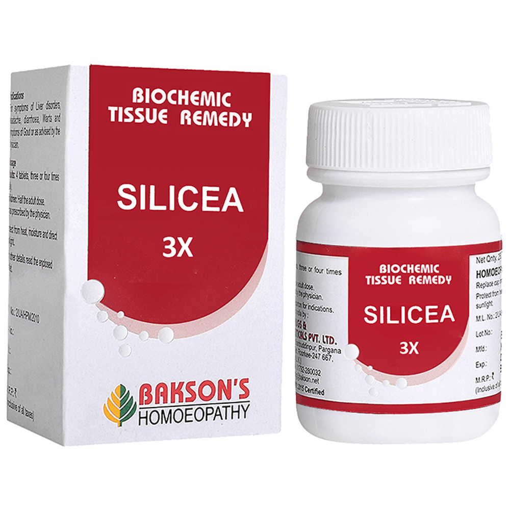 Bakson's Homeopathy Silicea Biochemic Tablet 3X bottle of 250 biochemic tablets