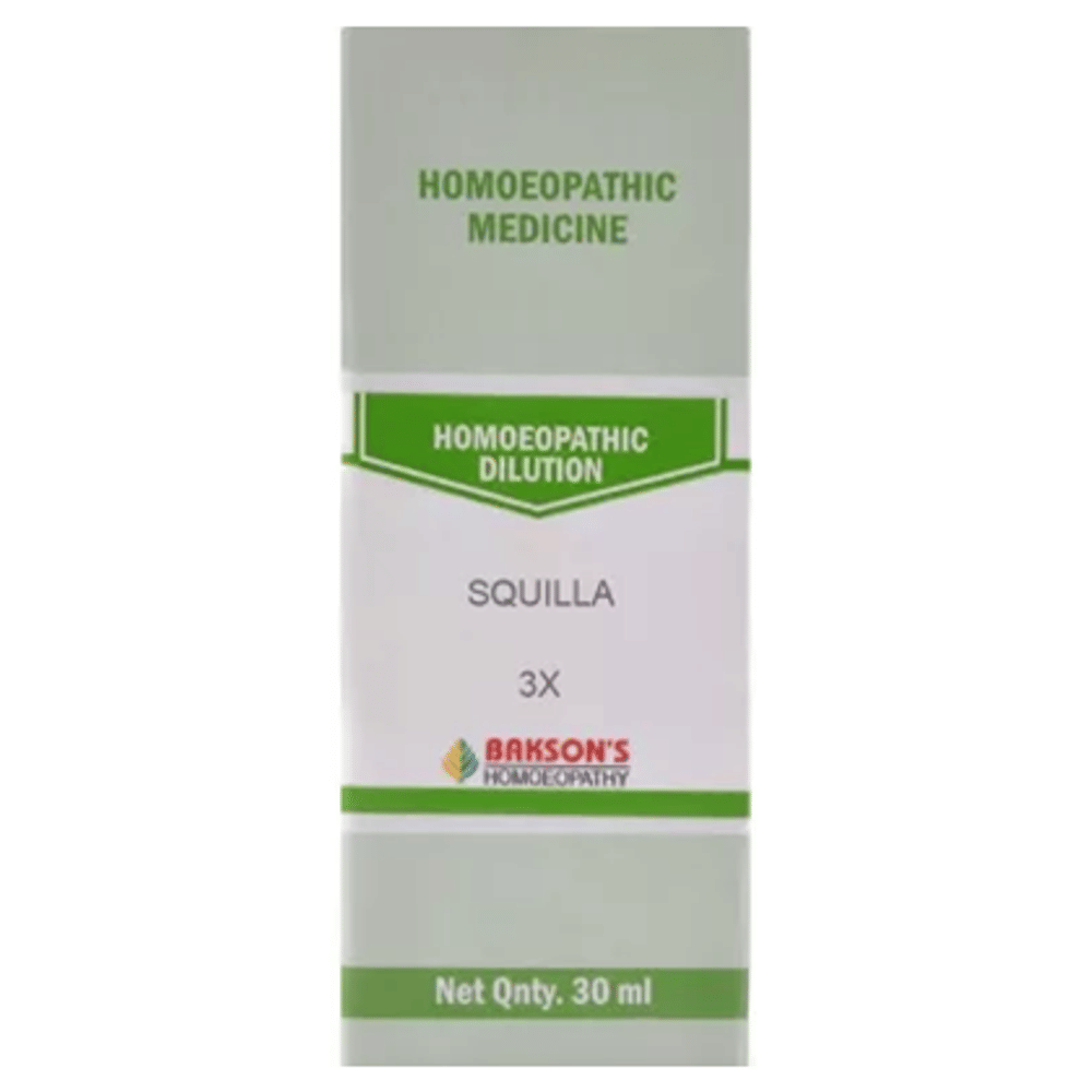 Bakson's Homeopathy Squilla Dilution 3X bottle of 30 ml Dilution