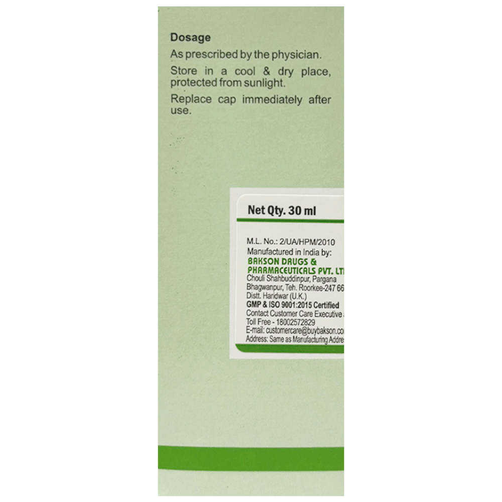 Bakson's Homeopathy Rhus Toxicodendron Dilution 30 CH bottle of 30 ml Dilution