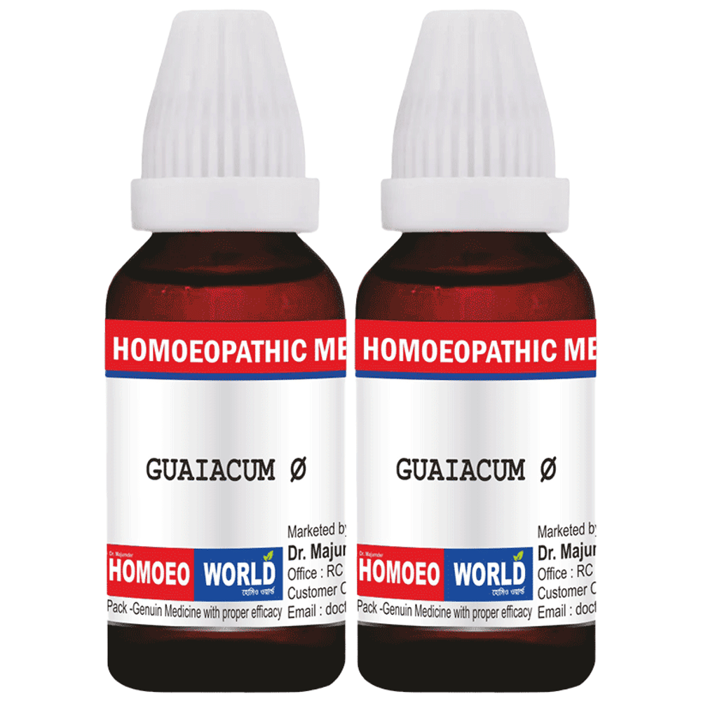 Dr. Majumder Homeo World Guaiacum Mother Tincture (30ml Each) Q combo pack of 2 bottles
