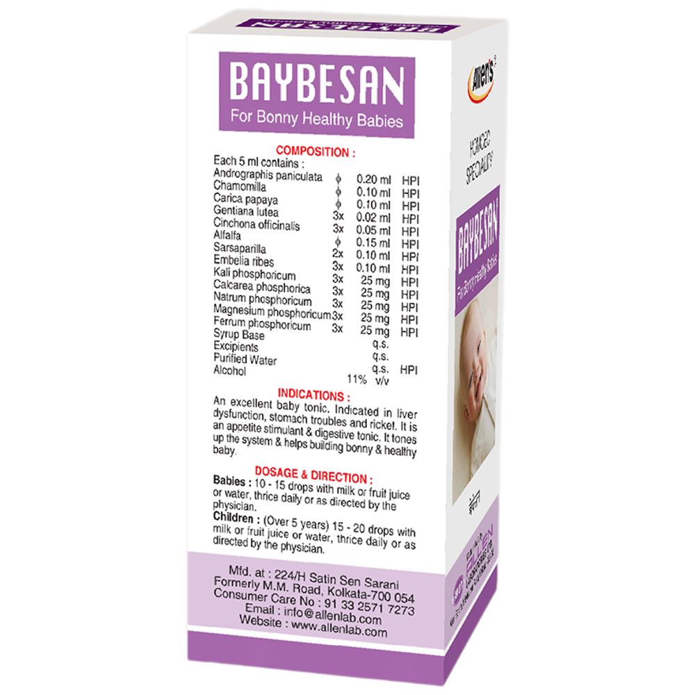 Allen's Homeo Speciality Baybesan Tonic (60ml Each) combo pack of 2 bottles Allen's Homeo Speciality Baybesan Tonic (60ml Each) combo pack of 2 bottles