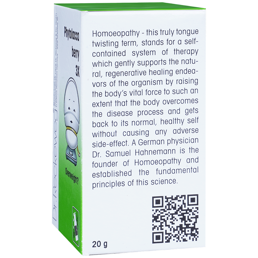 Dr. Reckeweg Phytolacca Berry Trituration Tablet 3X bottle of 20 gm Trituration Tablet