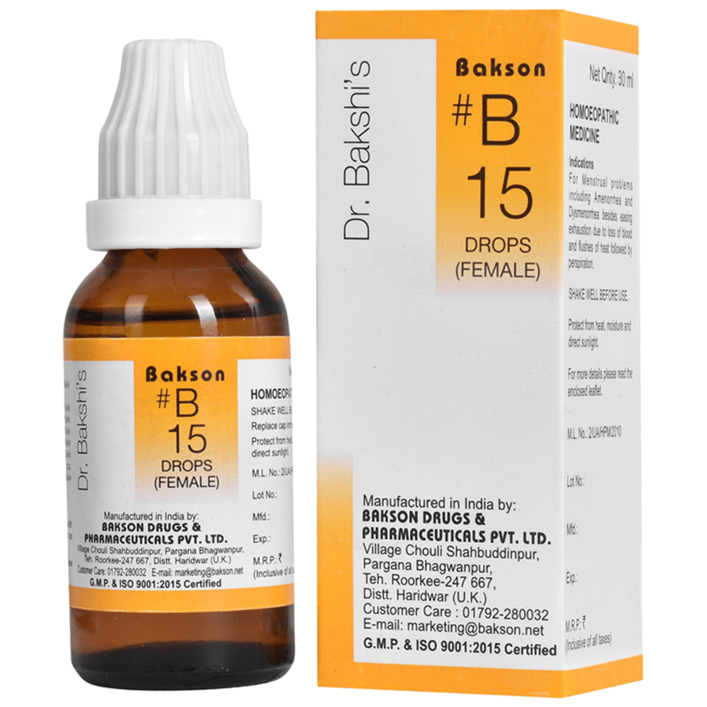 Bakson B15 Female Drop bottle of 30 ml Drop