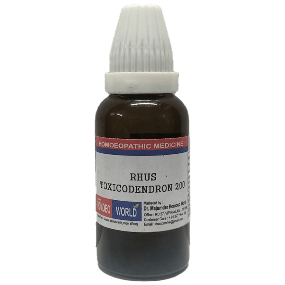 Dr. Majumder Homeo World Rhus Toxicodendron Dilution 200 (30ml Each) combo pack of 2 bottles
