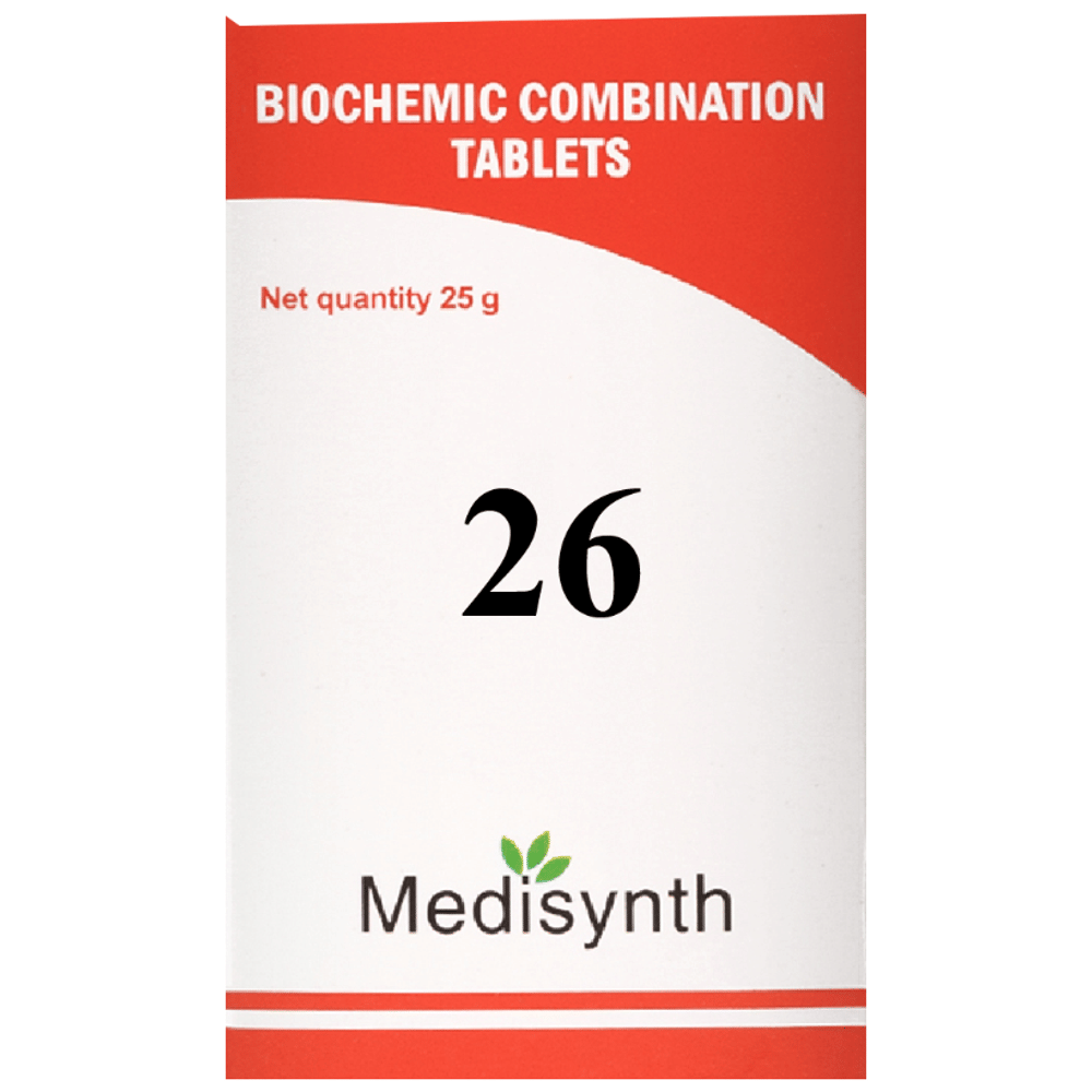 Medisynth Bio-chemic Combination No.26 bottle of 25 gm Biocombination Tablet Medisynth Bio-chemic Combination No.26 bottle of 25 gm Biocombination Tablet