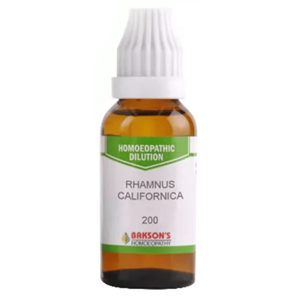 Bakson's Homeopathy Rhamnus Californica Dilution 200 bottle of 30 ml Dilution Bakson's Homeopathy Rhamnus Californica Dilution 200 bottle of 30 ml Dilution