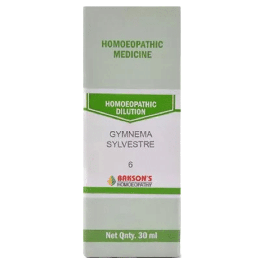 Bakson's Homeopathy Gymnema Sylvestre Dilution 6 CH bottle of 30 ml Dilution