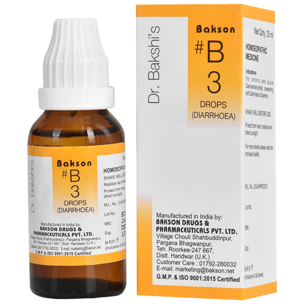 Bakson B3 Diarrhoea Drop bottle of 30 ml Drop
