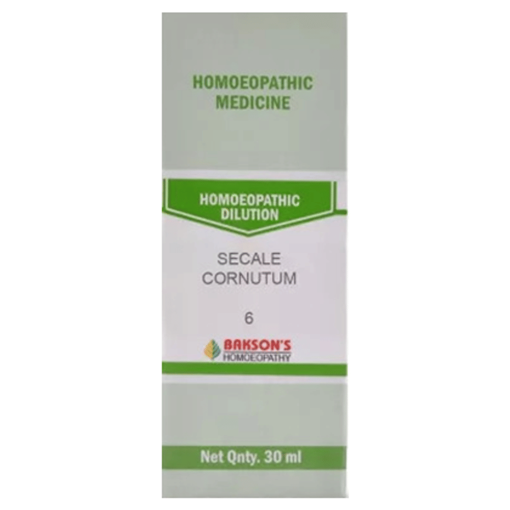 Bakson's Homeopathy Secale Cornutum Dilution 6 CH bottle of 30 ml Dilution