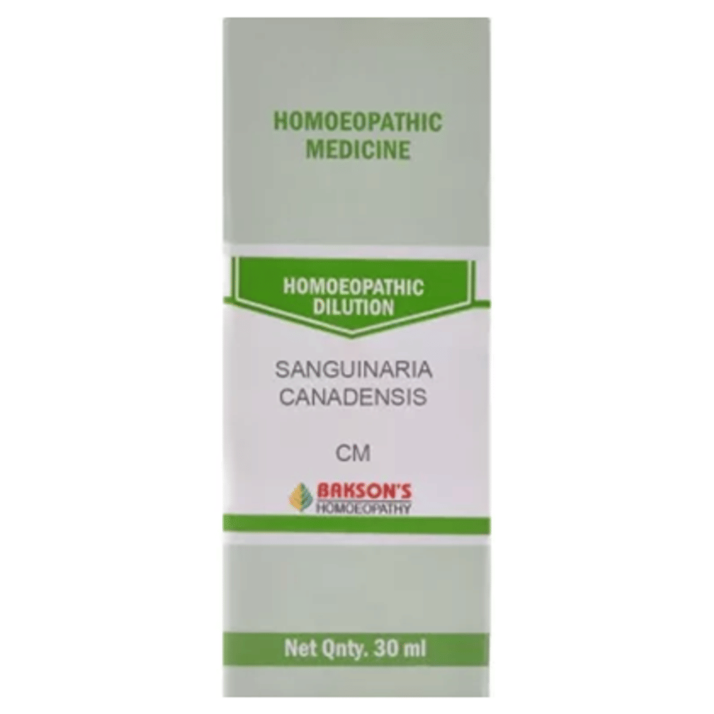 Bakson's Homeopathy Sanguinaria Canadensis Dilution CM bottle of 30 ml Dilution
