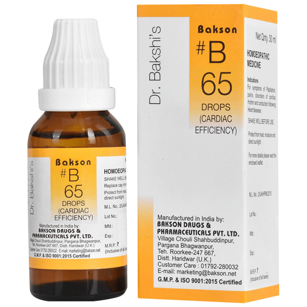 Bakson B65 Cardiac Efficiency Drop bottle of 30 ml Drop