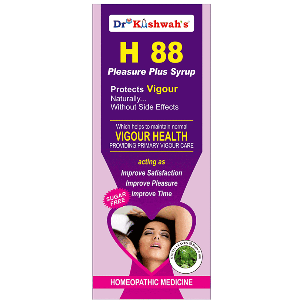 Dr Kushwah's H 88 Pleasure Plus Syrup Sugar Free bottle of 225 ml Syrup