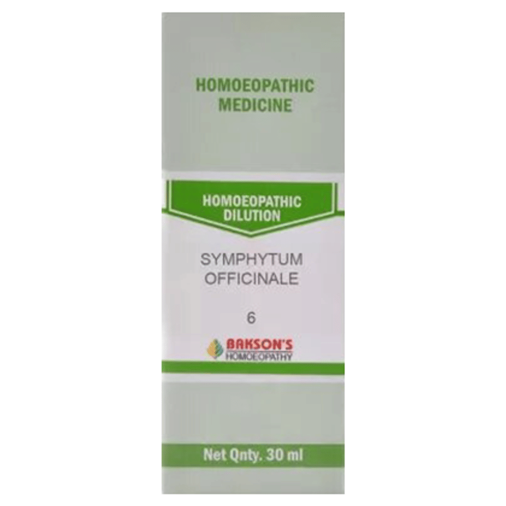 Bakson's Homeopathy Symphytum Officinale Dilution 6 bottle of 30 ml Dilution