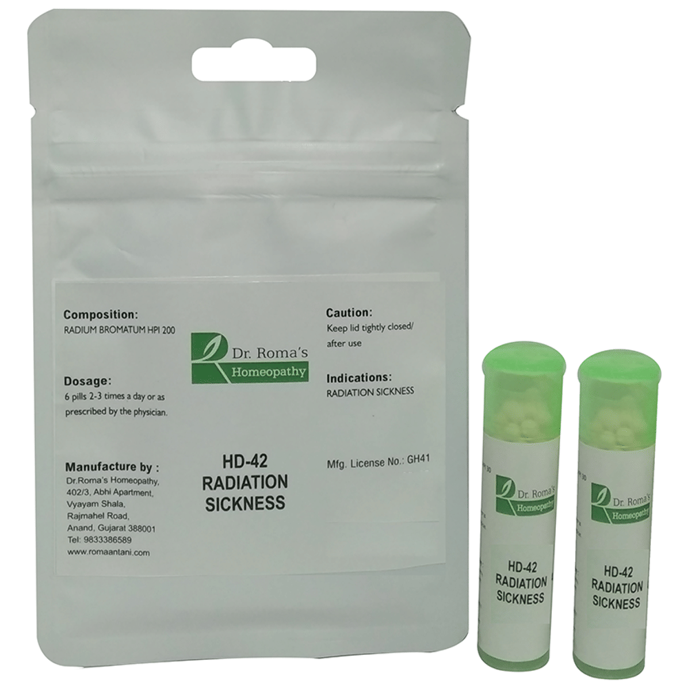 Dr. Romas Homeopathy HD-42 Radiation Sickness, 2 Bottles of 2 Dram packet of 2 bottles
