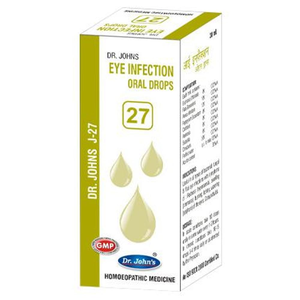 Dr. Johns J-27 Eye Infection Oral Drop bottle of 30 ml Drop Dr. Johns J-27 Eye Infection Oral Drop bottle of 30 ml Drop