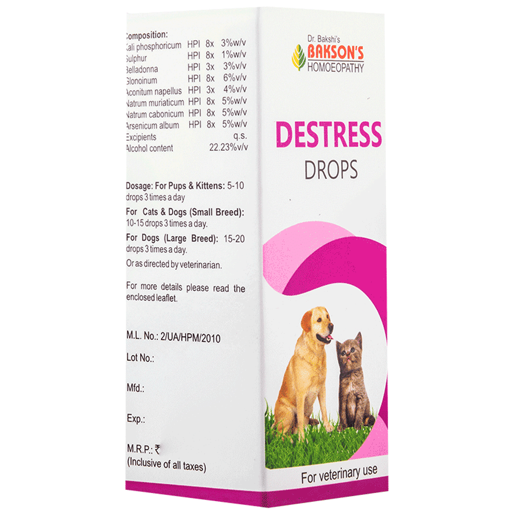 Bakson's Homeopathy Distress Drop for Veterinary Use bottle of 30 ml Drop