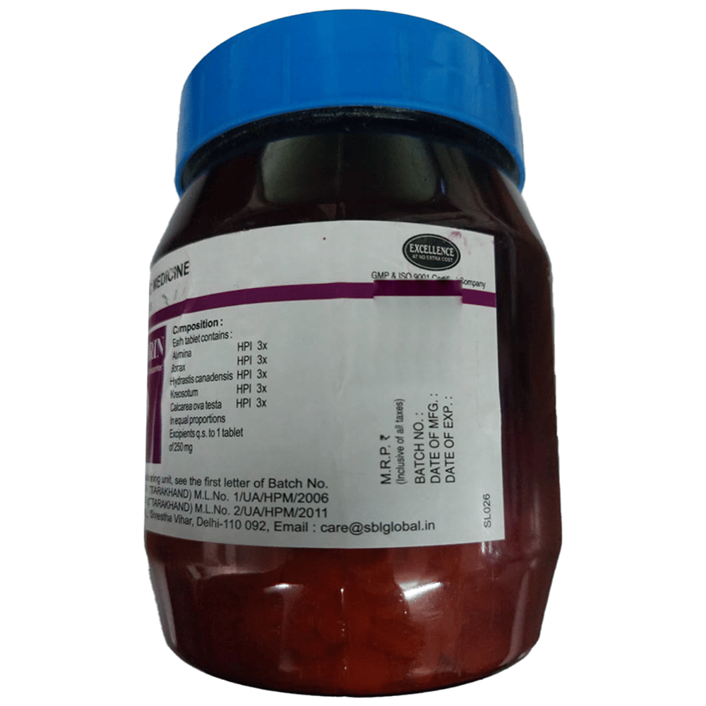 SBL Pelvorin Tablet bottle of 450 gm Tablet