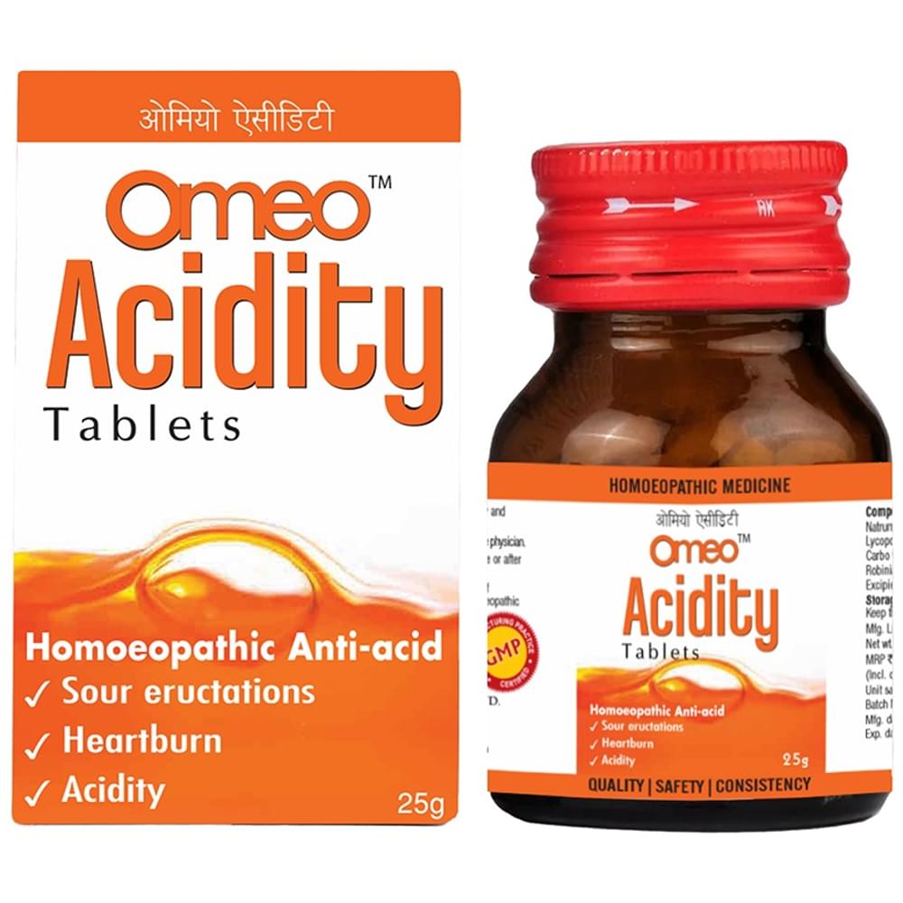 Bjain Omeo Acidity Tablet bottle of 25 gm Tablet