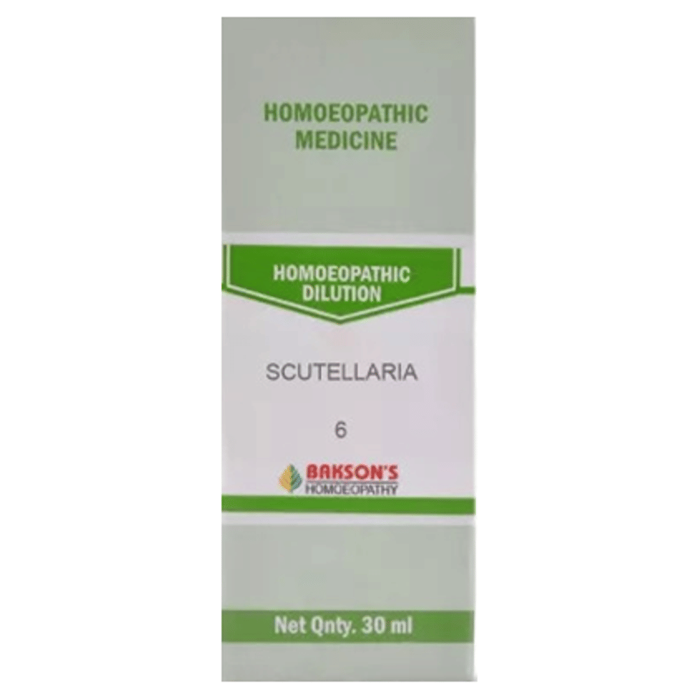 Bakson's Homeopathy Scutellaria Dilution 6 CH bottle of 30 ml Dilution Bakson's Homeopathy Scutellaria Dilution 6 CH bottle of 30 ml Dilution
