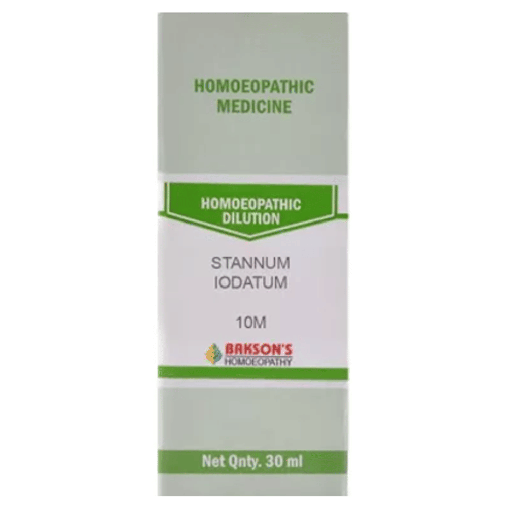 Bakson's Homeopathy Stannum Iodatum Dilution 10M bottle of 30 ml Dilution Bakson's Homeopathy Stannum Iodatum Dilution 10M bottle of 30 ml Dilution