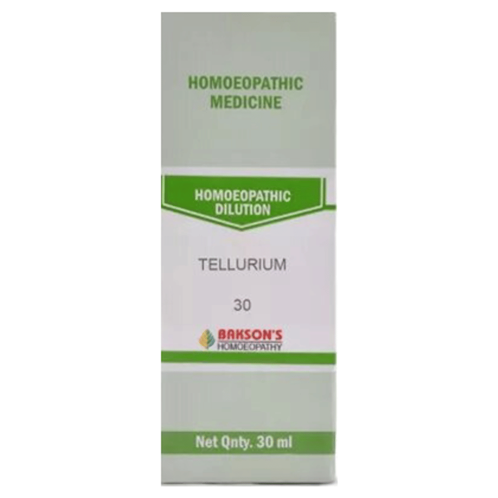 Bakson's Homeopathy Tellurium Dilution 30 bottle of 30 ml Dilution
