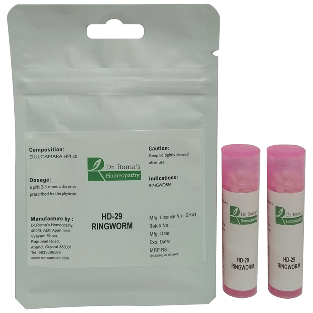 Dr. Romas Homeopathy HD-29 Ringworm, 2 Bottles of 2 Dram packet of 2 bottles