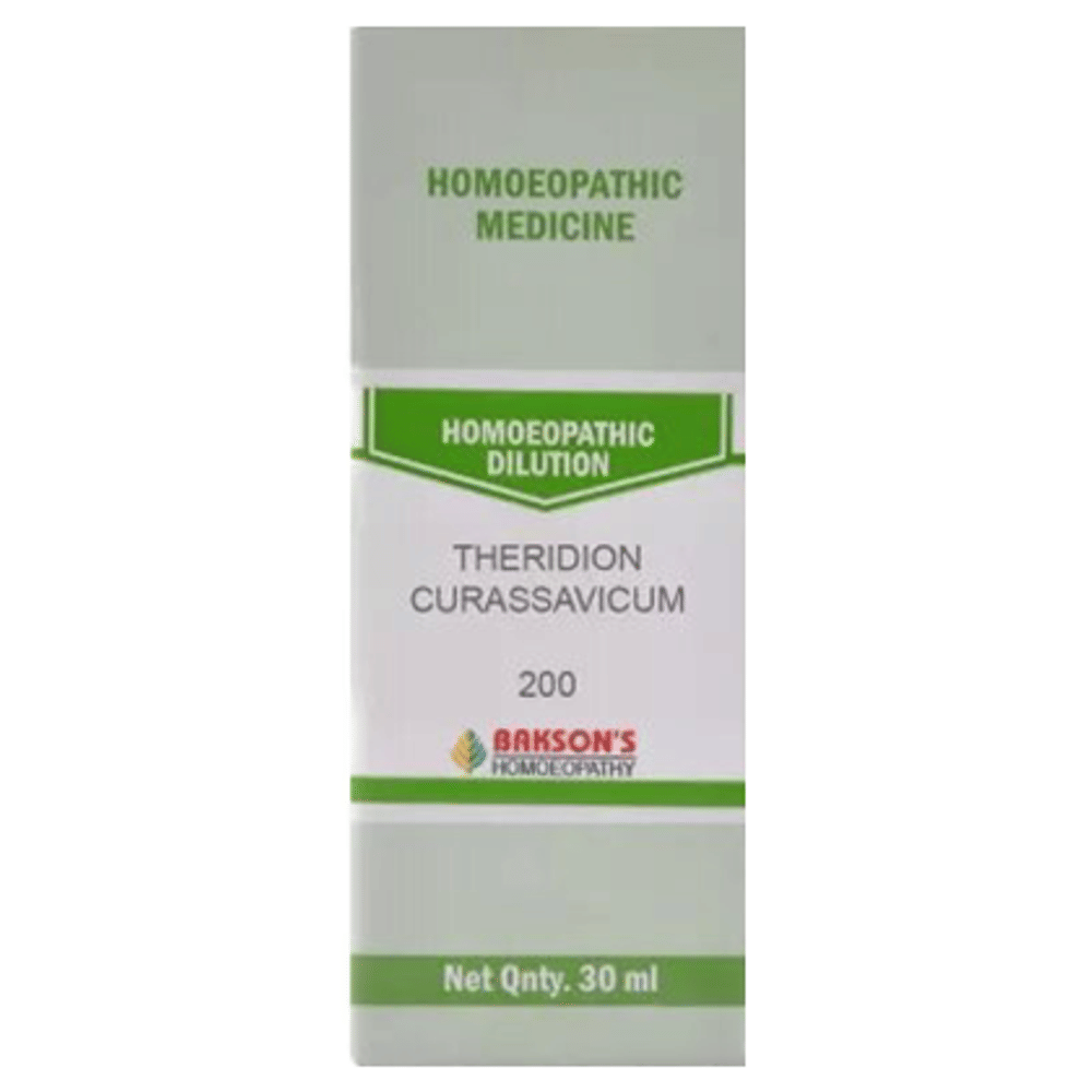 Bakson's Homeopathy Theridion Curassavicum Dilution 200 bottle of 30 ml Dilution
