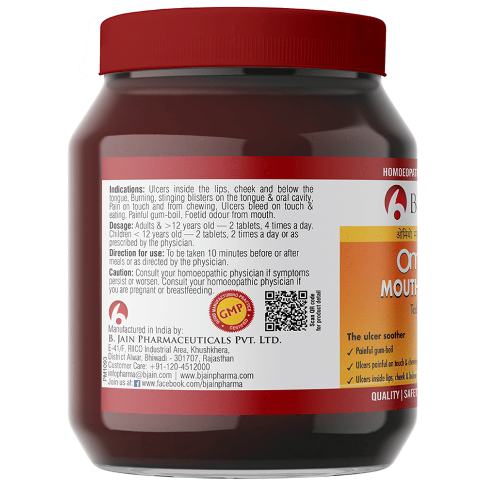 Bjain Omeo Mouth Ulcer Tablet bottle of 450 gm Tablet Bjain Omeo Mouth Ulcer Tablet bottle of 450 gm Tablet