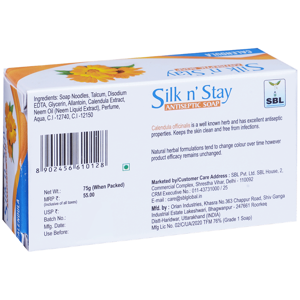 SBL Silk N Stay Antiseptic Calendula Soap box of 75 gm Soap