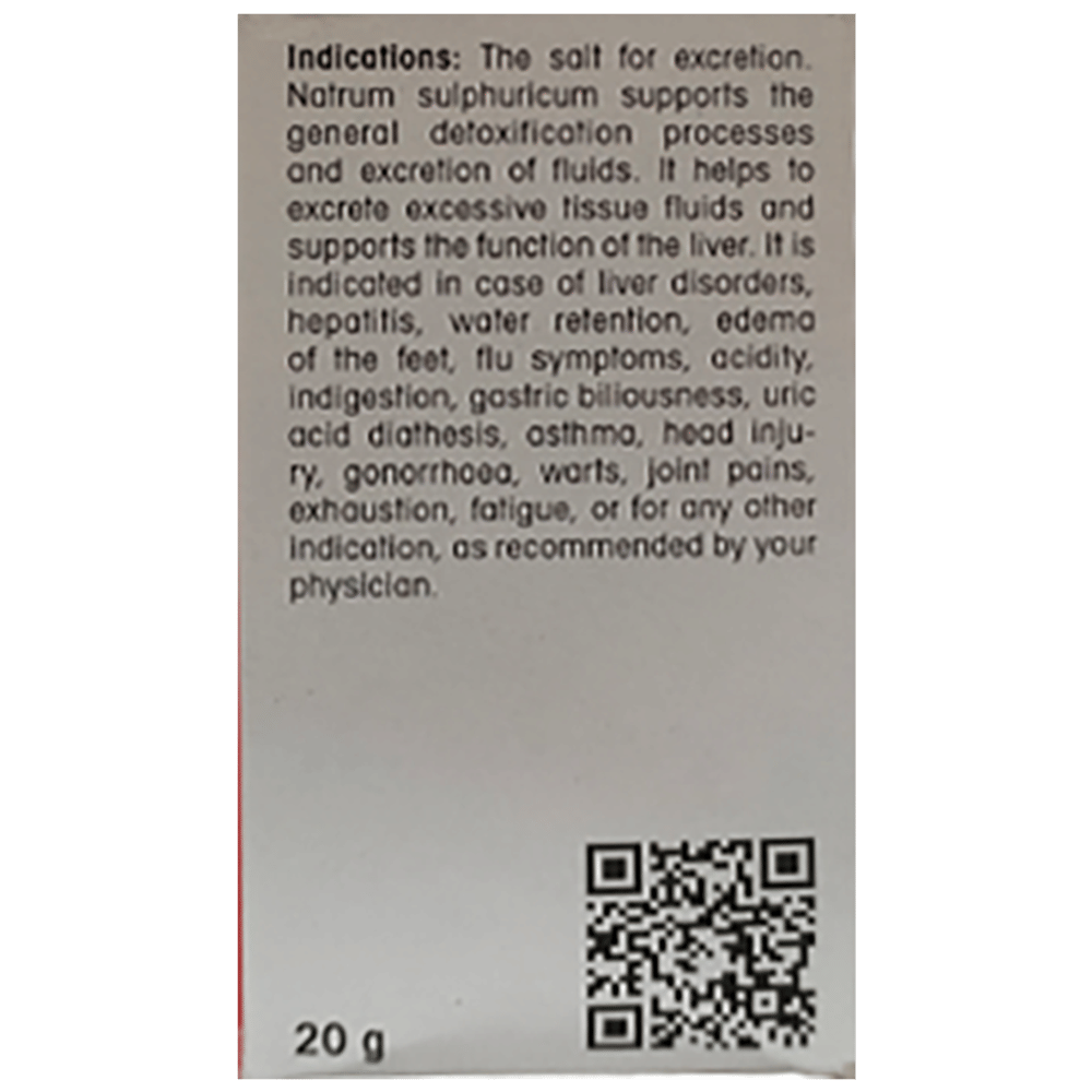 Dr Reckeweg &Co.gmbH Natrum sulphuricum Biochemic Tablet 200X bottle of 20 gm Biochemic Tablet