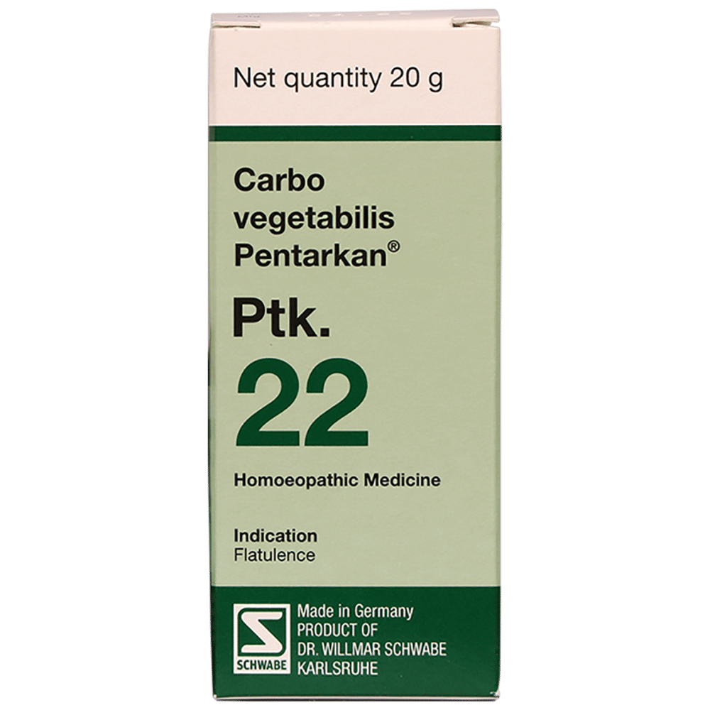 Dr Willmar Schwabe Germany Carbo Vegetabilis Pentarkan Ptk. 22 Tablet bottle of 20 gm Tablet