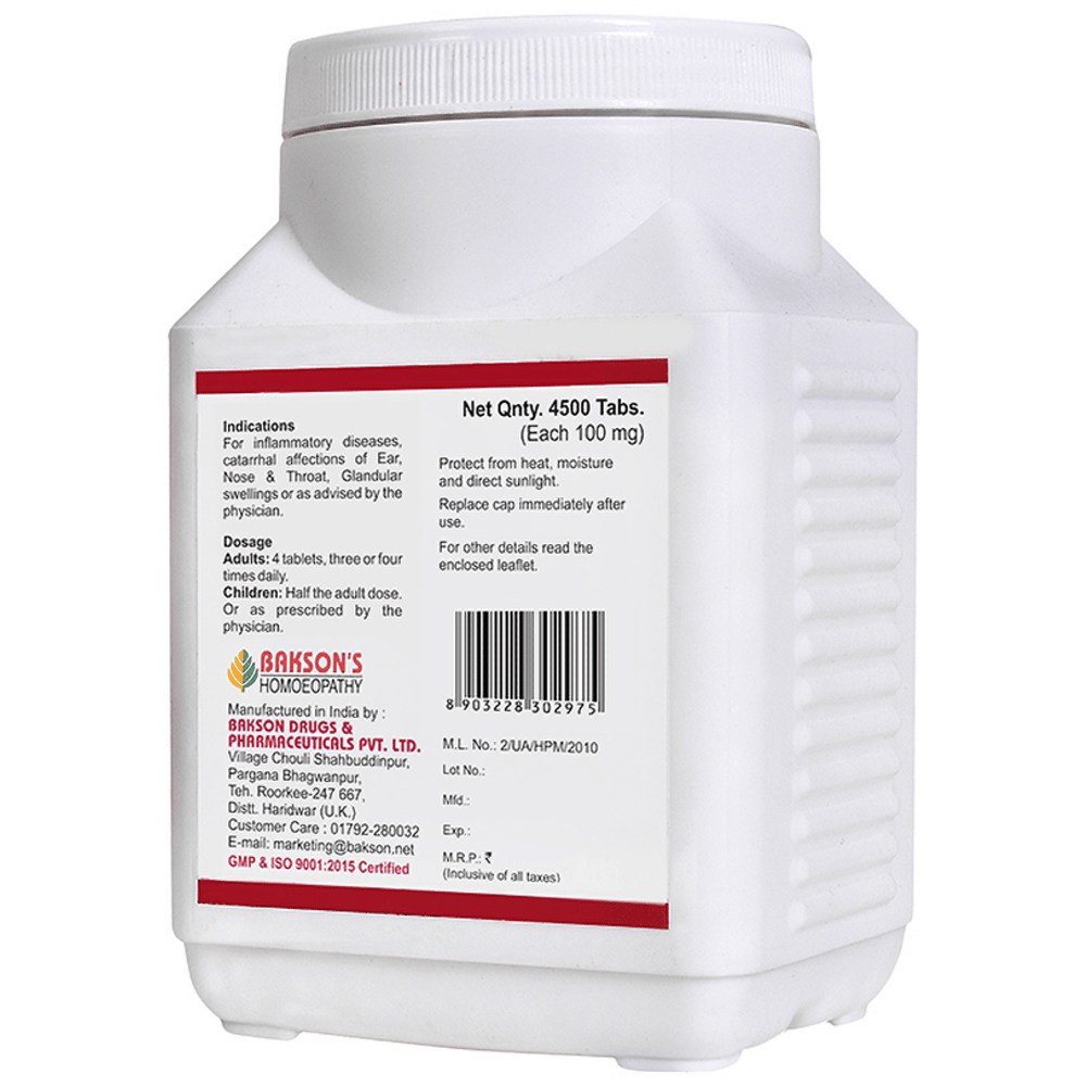 Bakson's Homeopathy Kali Muriaticum Biochemic Tablet 3X bottle of 4500 biochemic tablets