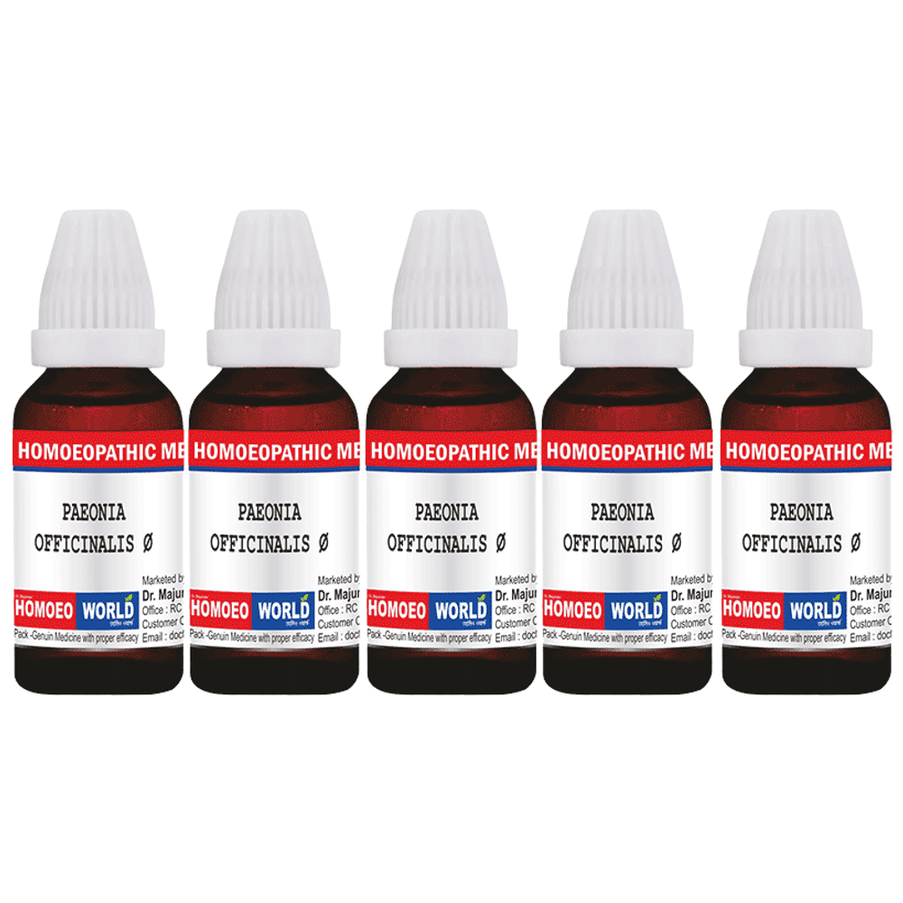 Dr. Majumder Homeo World Paeonia Officinalis Mother Tincture (30ml Each) Q combo pack of 5 bottles