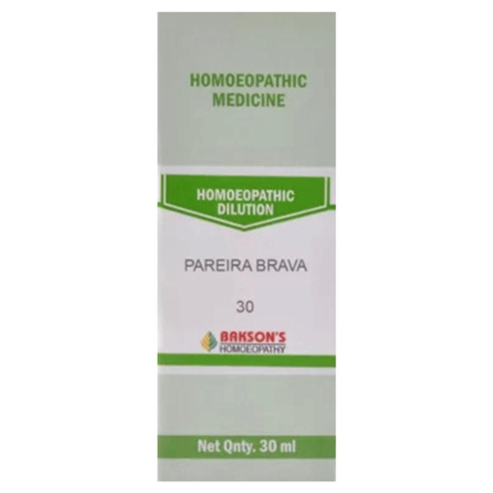 Bakson's Homeopathy Pareira Brava Dilution 30 bottle of 30 ml Dilution