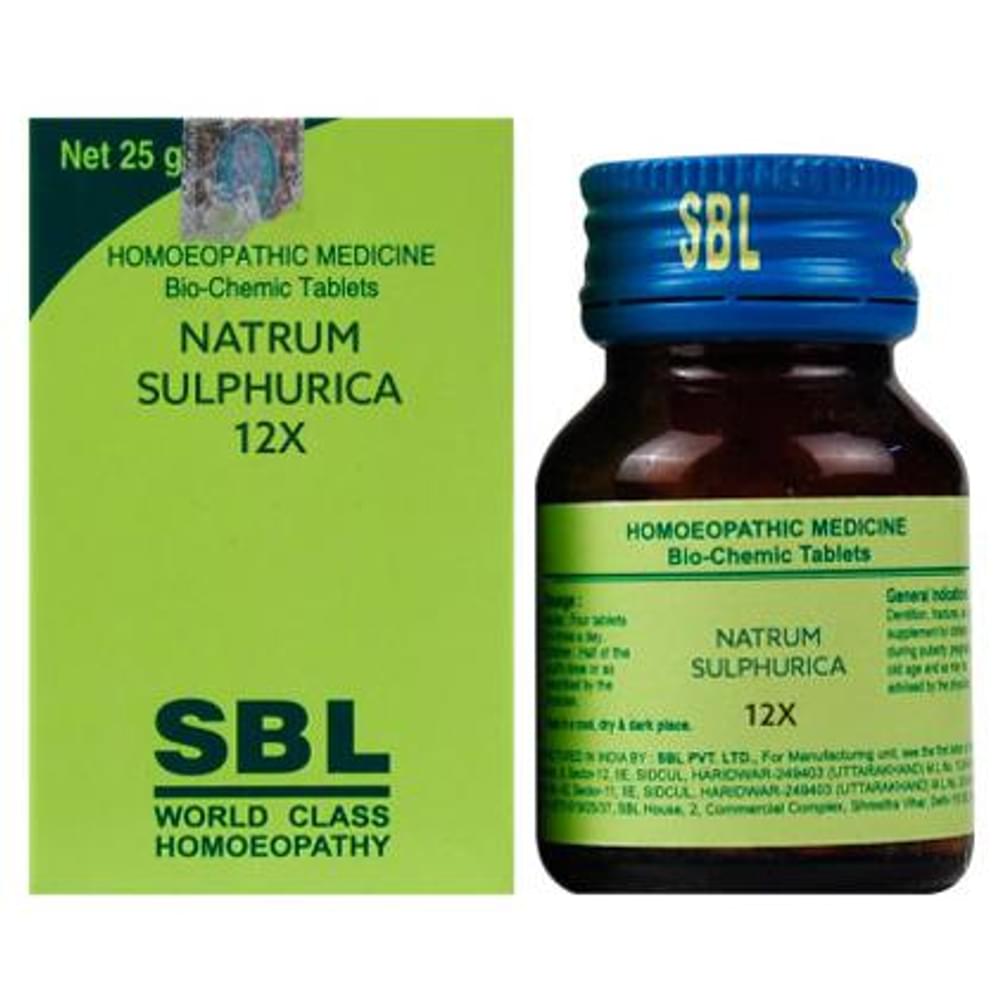 SBL Natrum Sulphurica Biochemic Tablet 12X bottle of 25 gm Biochemic Tablet SBL Natrum Sulphurica Biochemic Tablet 12X bottle of 25 gm Biochemic Tablet