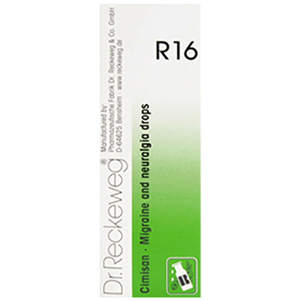 Dr. Reckeweg R16 Migraine and Neuralgia Drop | For Pain Relief bottle of 22 ml Drop