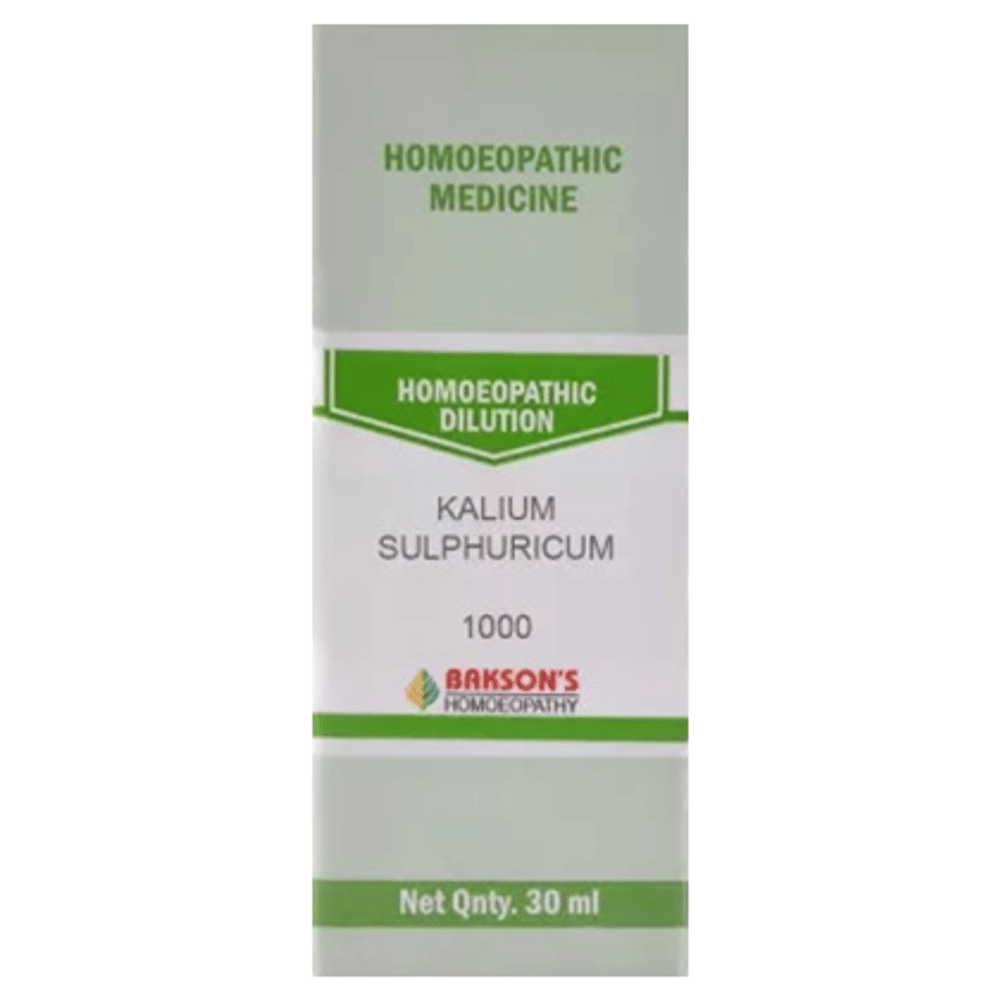 Bakson's Homeopathy Kalium Sulphuricum Dilution 1000 CH bottle of 30 ml Dilution