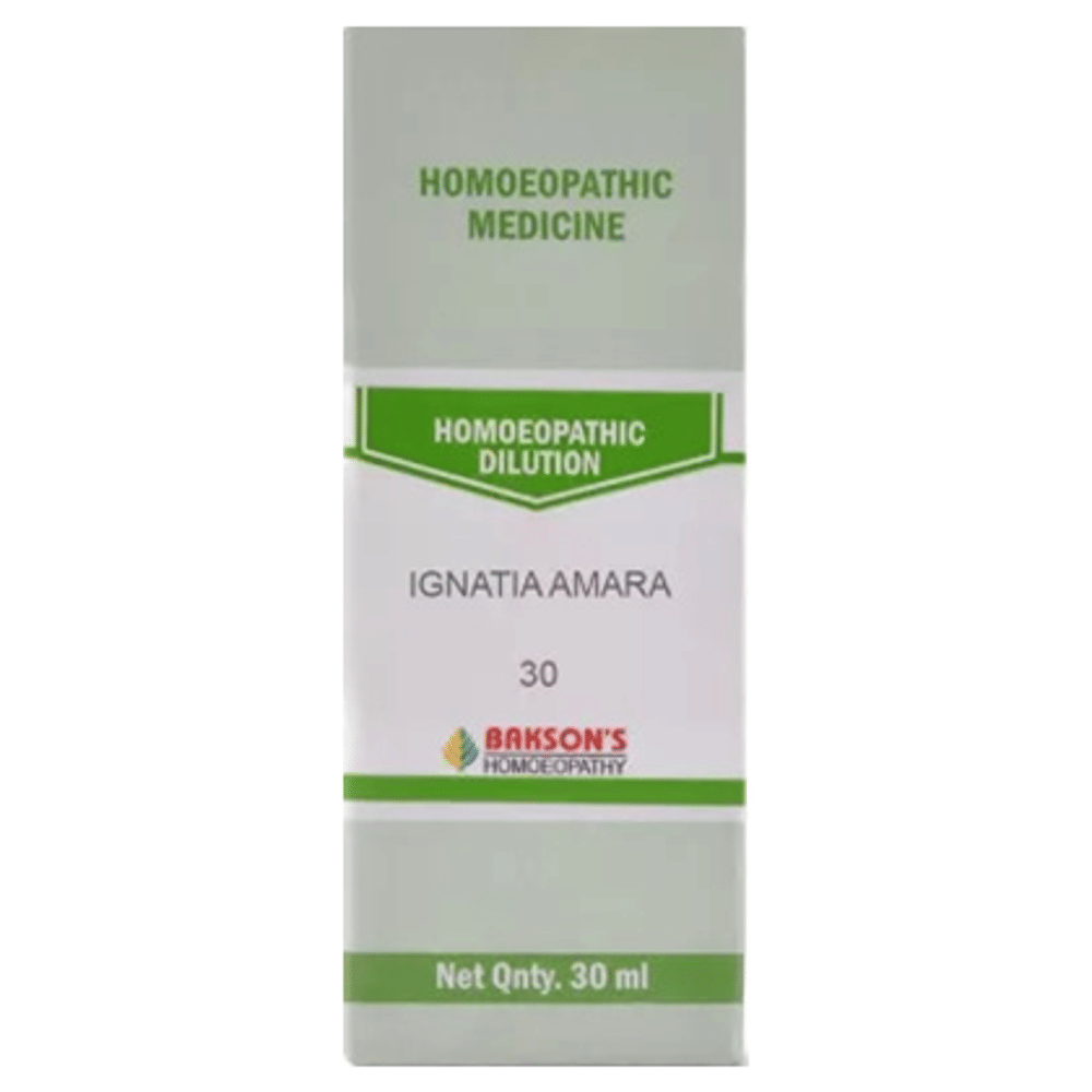 Bakson's Homeopathy Ignatia Amara Dilution 30 CH bottle of 30 ml Dilution