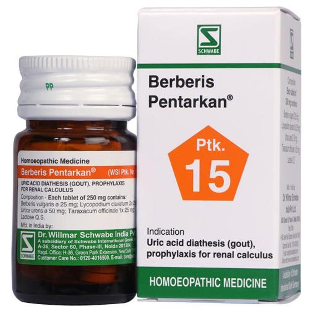 Dr Willmar Schwabe India Berberis Pentarkan Tablet bottle of 20 gm Tablet