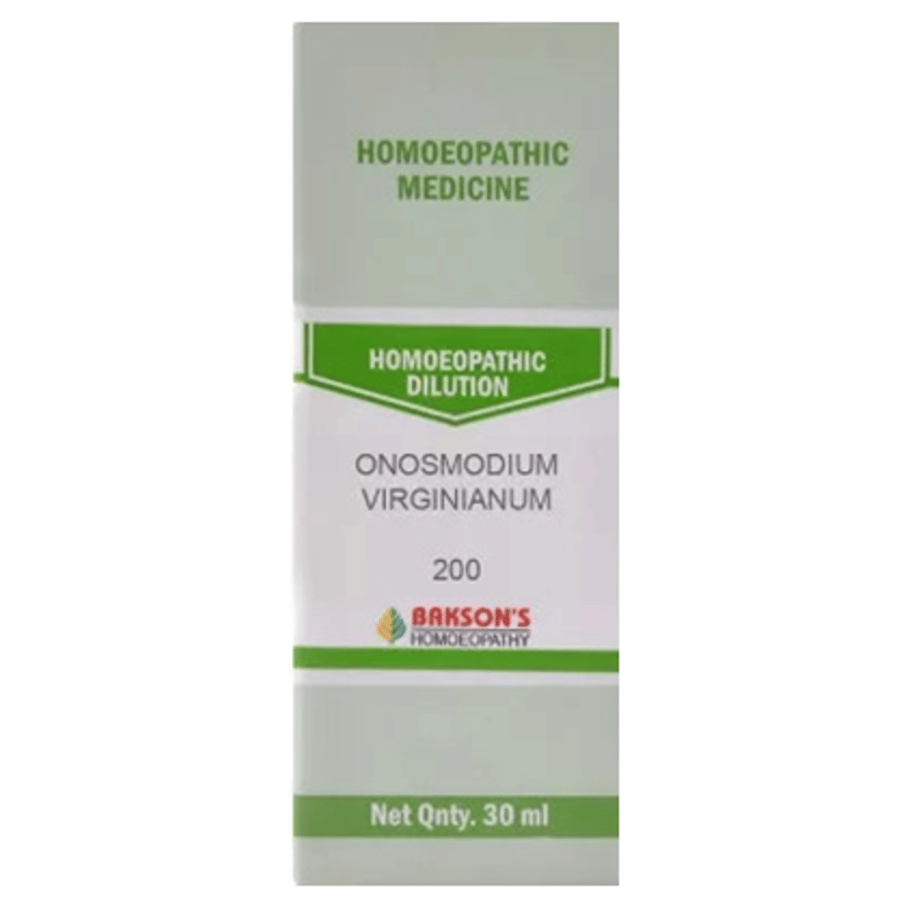 Bakson's Homeopathy Onosmodium Virginianum Dilution 200 bottle of 30 ml Dilution