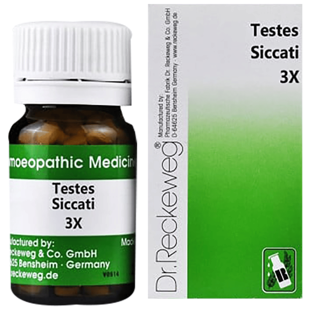 Dr. Reckeweg Testes Siccati Trituration Tablet 3X bottle of 20 gm Trituration Tablet Dr. Reckeweg Testes Siccati Trituration Tablet 3X bottle of 20 gm Trituration Tablet