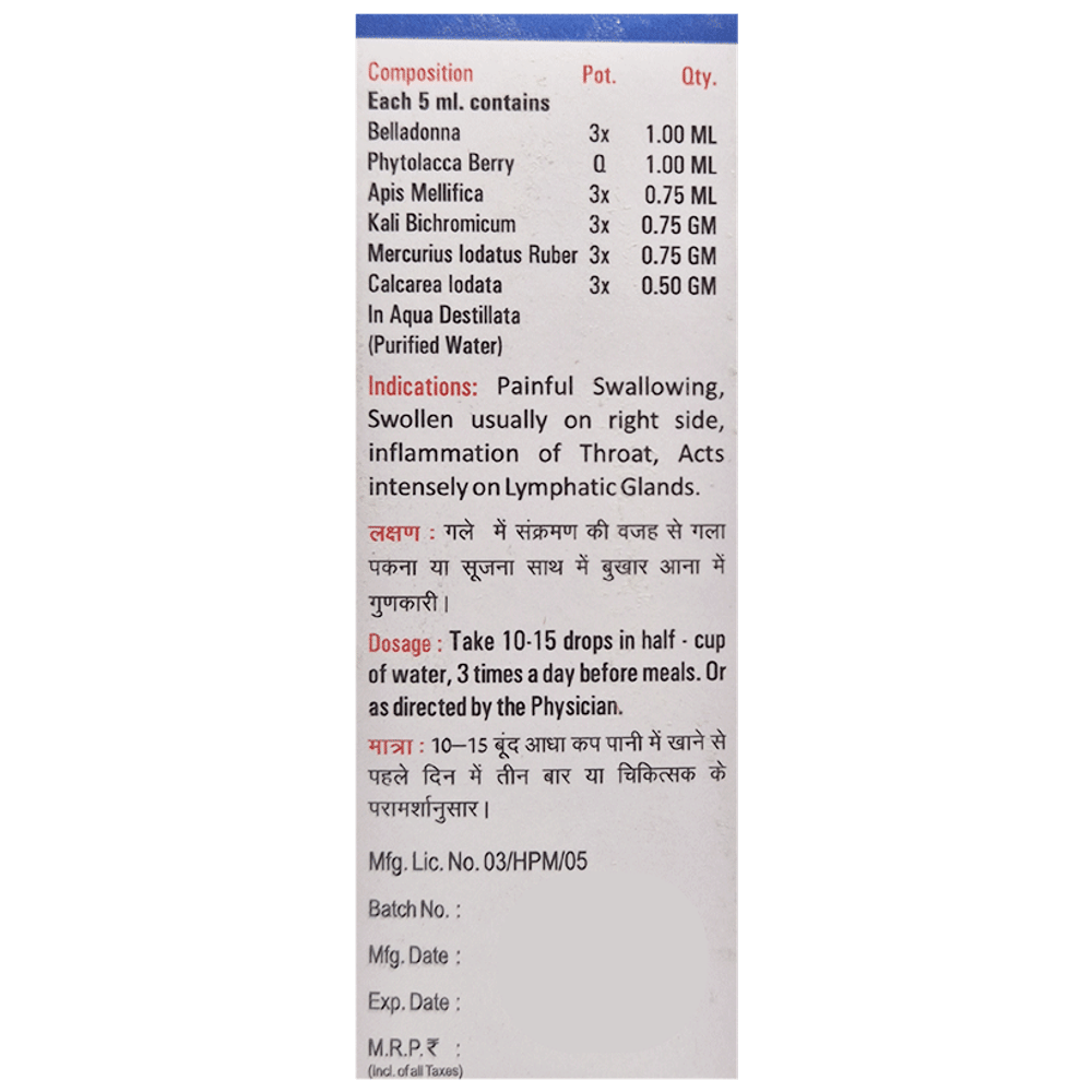 Radient 29 Tonsilitis Oral Drops bottle of 30 ml Oral Drops