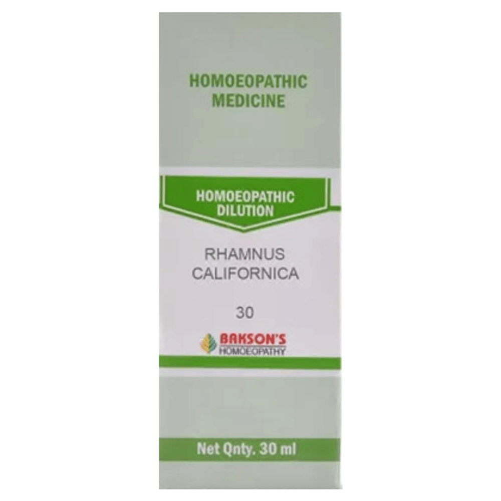 Bakson's Homeopathy Rhamnus Californica Dilution 30 bottle of 30 ml Dilution