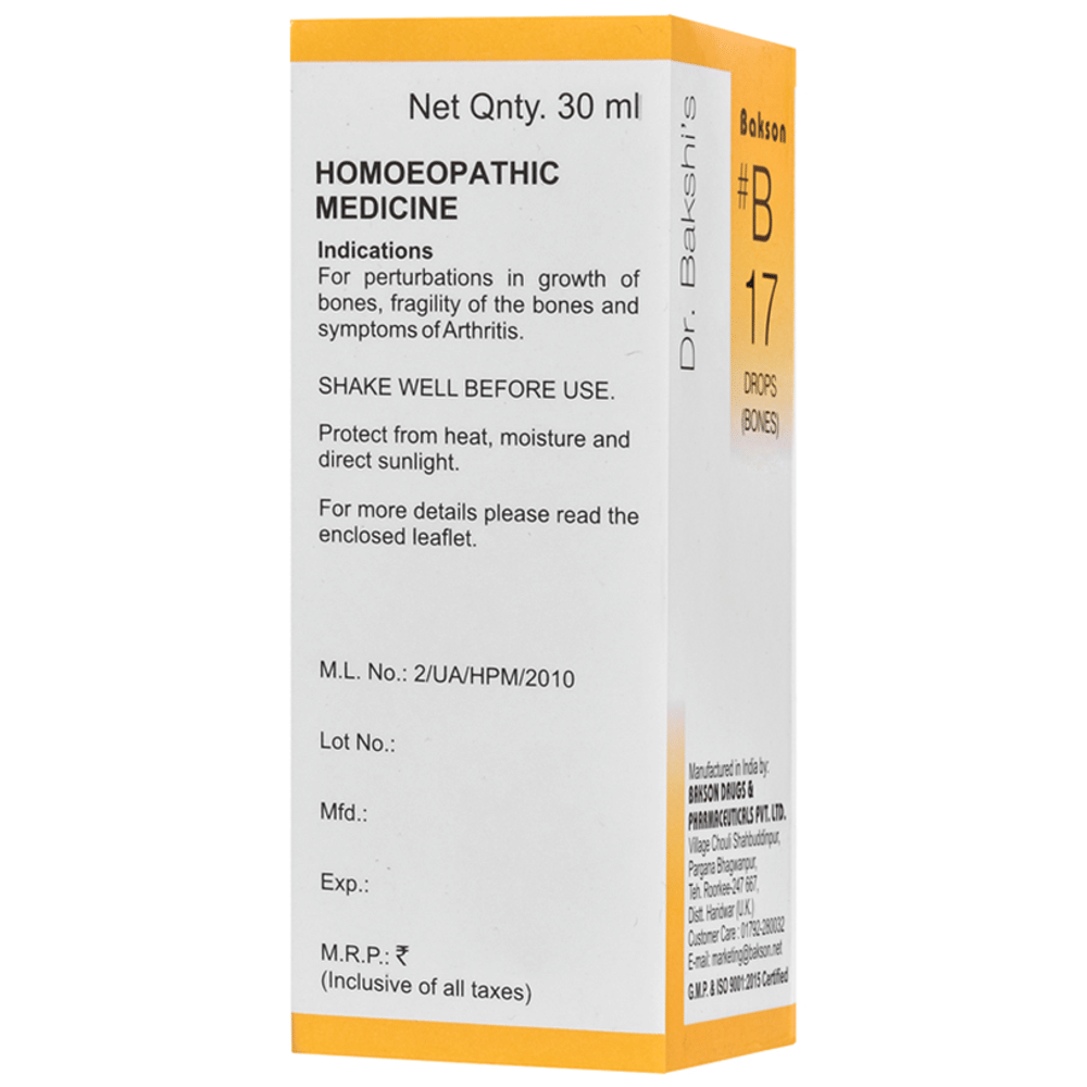 Bakson B17 Bones Drop bottle of 30 ml Drop Bakson B17 Bones Drop bottle of 30 ml Drop