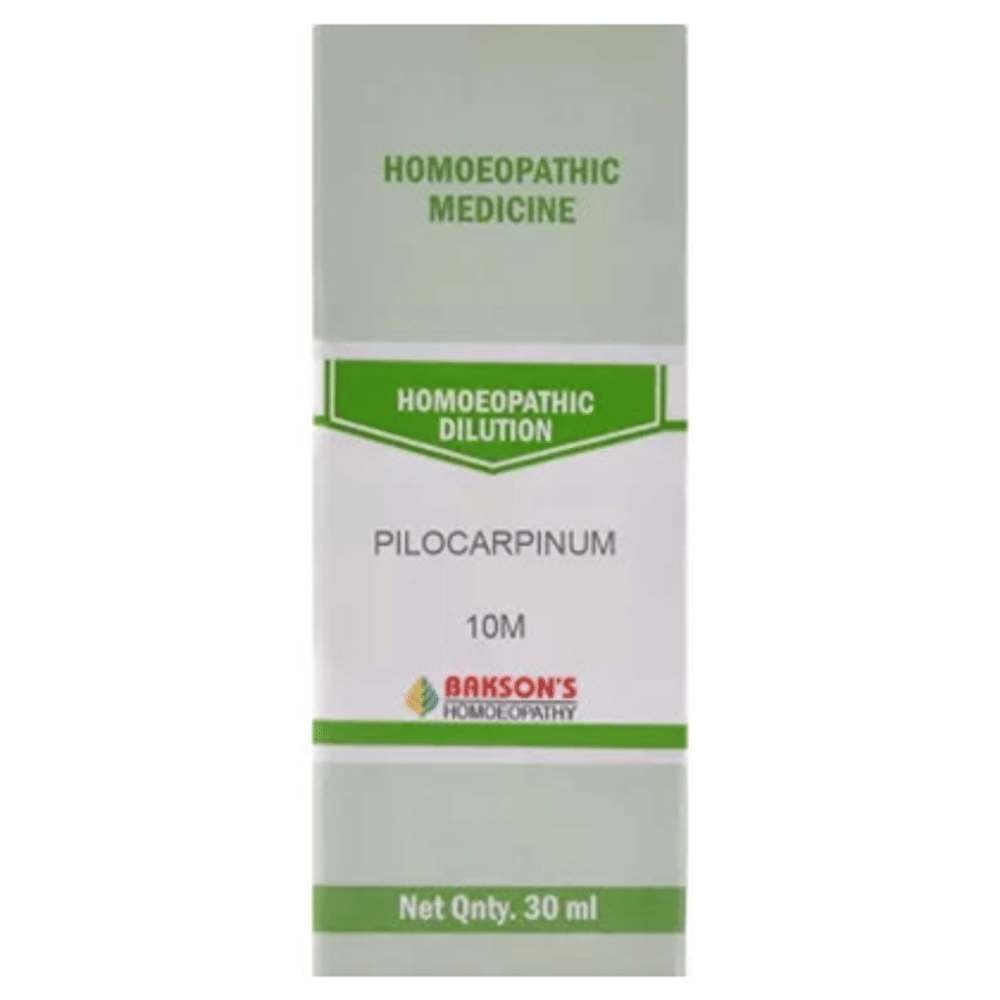 Bakson's Homeopathy Pilocarpinum Dilution 10M bottle of 30 ml Dilution Bakson's Homeopathy Pilocarpinum Dilution 10M bottle of 30 ml Dilution